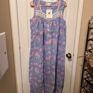 Eileen West Kids Nightgown in Blue and Pink Floral